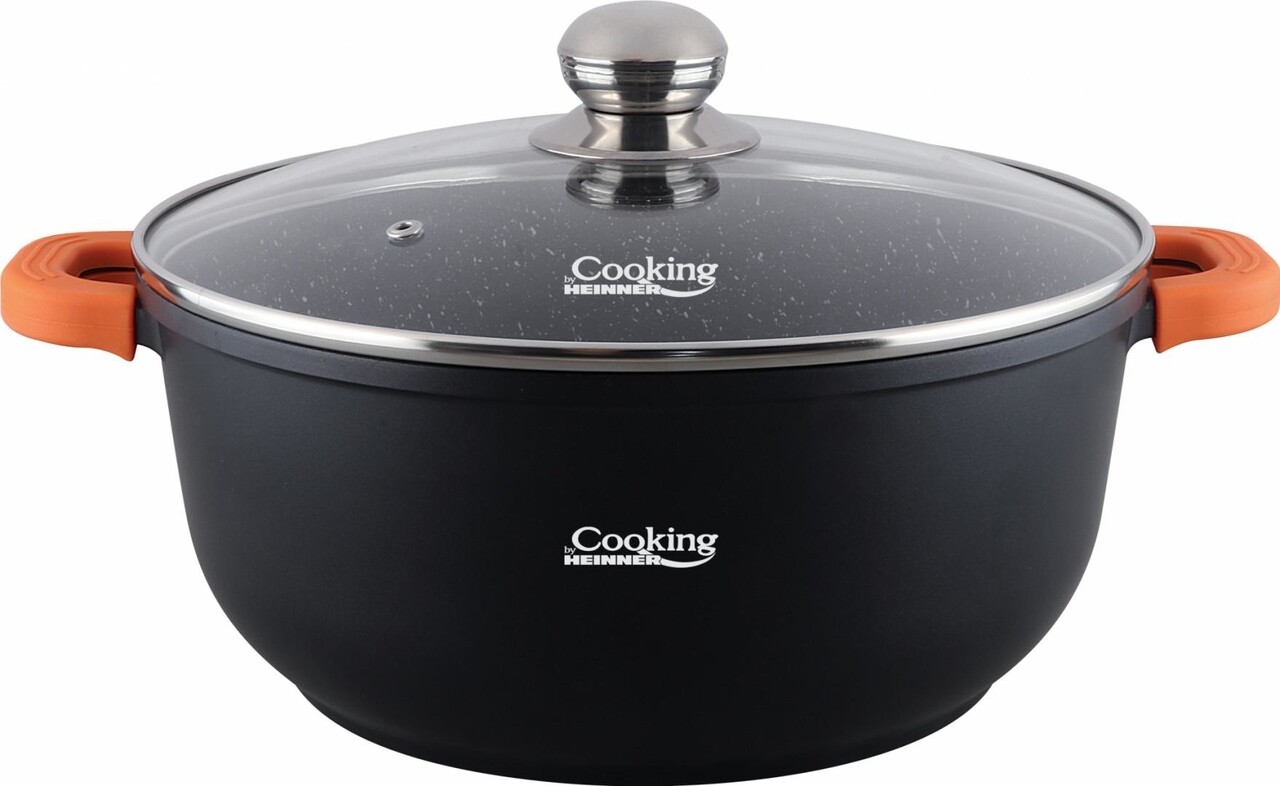 Oala cu capac Dark Line, Cooking by Heinner, 18.5 L, aluminiu turnat, negru - imagine 3